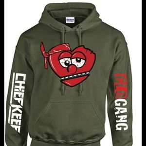 Sweaters | Chief Keef Glogang Thot Breaker Olive Green Hoodie | Poshmark
